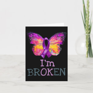 Overdose Awareness Butterfly Purple Ribbon I'm Bro Card