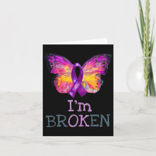 Overdose Awareness Butterfly Purple Ribbon I'm Bro Card