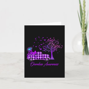 Overdose Awareness Butterfly Ribbon Purple Card