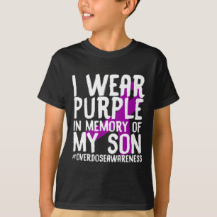 Overdose Awareness Candlelight Vigil Purple Ribbon T-Shirt