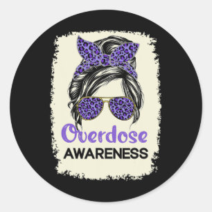 Overdose Awareness Day 2022 Warrior Purple Messy B Classic Round Sticker