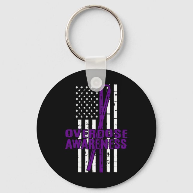 Overdose Awareness Day  Family Against Addictions  Key Ring (Front)