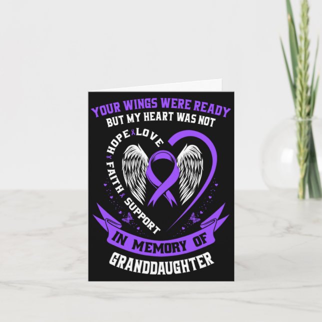 Overdose awareness day items in memory of granddau card (Front)