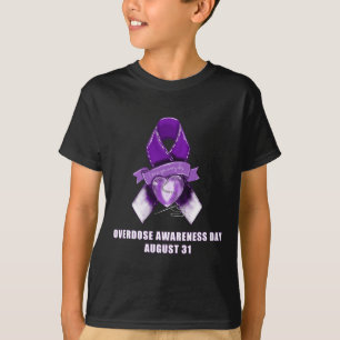 Overdose Awareness Day Purple Ribbon August 31 T-Shirt