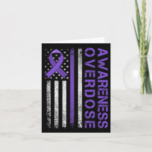 Overdose Awareness Day Usa American Flag Overdose Card