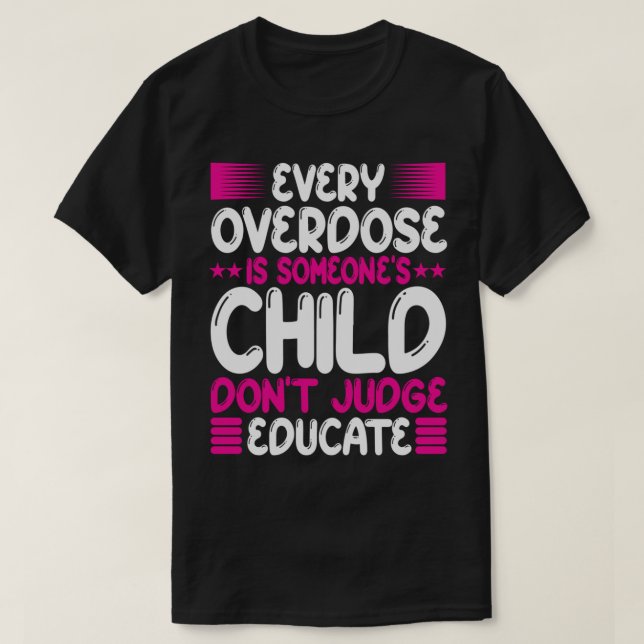 Overdose Awareness - Dont Judge Purple Ribbon Drug T-Shirt (Design Front)
