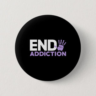 Overdose Awareness End Addiction Stop Hand Sign  6 Cm Round Badge
