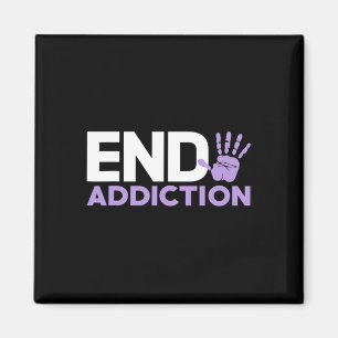 Overdose Awareness End Addiction Stop Hand Sign  Magnet