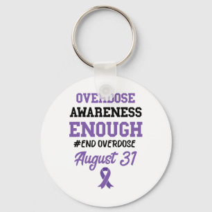 Overdose Awareness End Overdose August 31 Purple R Key Ring