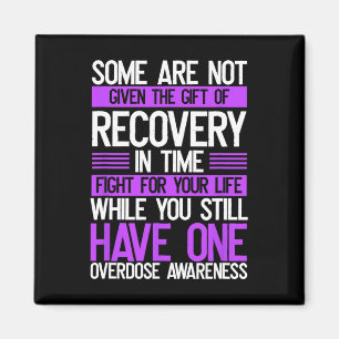 Overdose Awareness Fighter Purple Ribbon Drug Abus Magnet