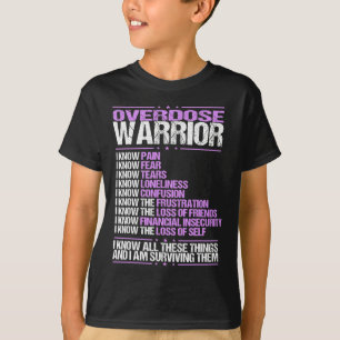 Overdose Awareness I Know Pain Survivor Purple Rib T-Shirt