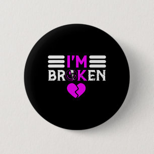 Overdose Awareness I'm OK Broken Purple Ribbon 6 Cm Round Badge