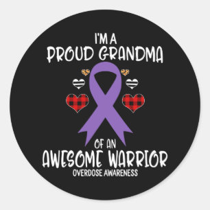 Overdose Awareness I'm Proud Grandma Of Awesome Wa Classic Round Sticker