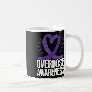 Overdose Awareness In Purple Ribbon For Drug Addic Coffee Mug