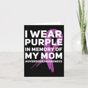 Overdose Awareness Memory Of Mum Purple Ribbon Card