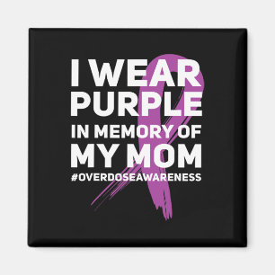 Overdose Awareness Memory of Mum Purple Ribbon  Magnet