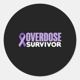 Overdose Awareness Month 2022 Overdose Survivor Classic Round Sticker