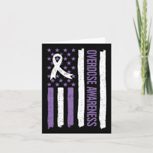 Overdose Awareness Month American Flag Ribbon 1  Card