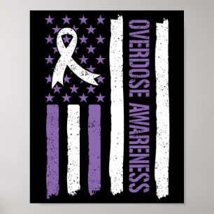 Overdose Awareness Month American Flag Ribbon 1 Poster