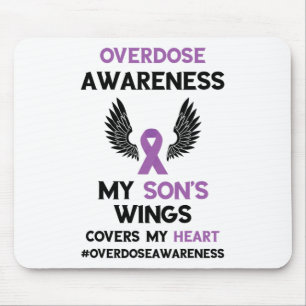 Overdose Awareness Month My Son's Wings Purple Rib Mouse Pad