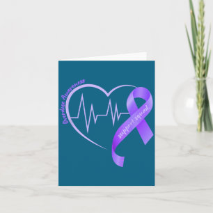 Overdose Awareness Month Purple Ribbon Heart Suprt Card