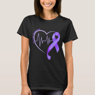 Overdose Awareness Month Purple Ribbon Heart Suprt T-Shirt