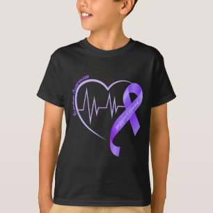 Overdose Awareness Month Purple Ribbon Heart Suprt T-Shirt