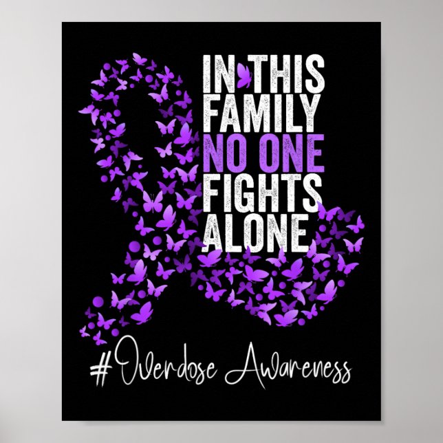 Overdose Awareness Month Purple Ribbon  Poster (Front)