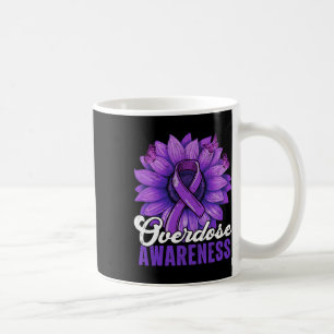 Overdose Awareness Month Purple Ribbon Sunflower B Coffee Mug