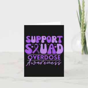 Overdose Awareness Month Purple Ribbon Support Squ Card