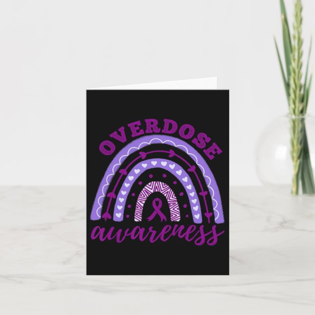 Overdose Awareness Month Rainbow  Card (Front)
