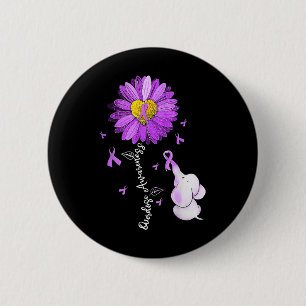 Overdose Awareness Month Sunflower Ribbon Purple E 6 Cm Round Badge