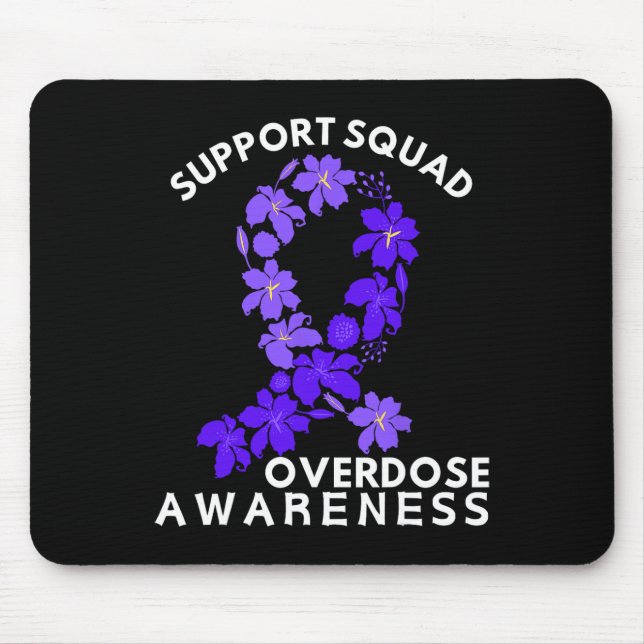 Overdose Awareness Month Support Purple Squad  Mouse Pad (Front)