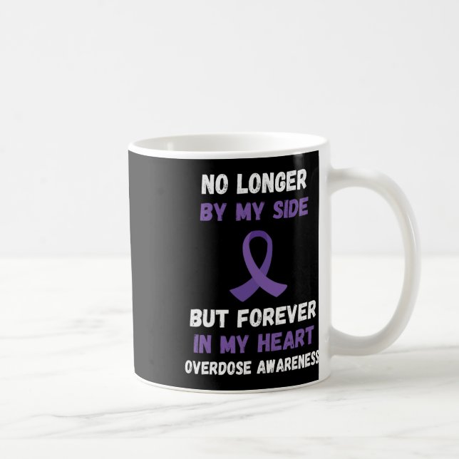 Overdose Awareness No Longer By My Side Purple Rib Coffee Mug (Right)