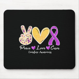 Overdose Awareness Peace Love Heart Ribbon Family  Mouse Pad
