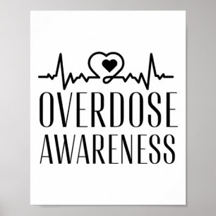 Overdose Awareness Purple Ribbon Addiction Recover Poster