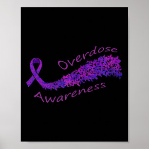 Overdose Awareness Purple Ribbon Butterfly Gift Poster