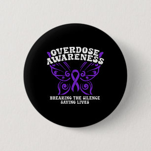 Overdose Awareness Purple Ribbon Drug Addiction 10 6 Cm Round Badge