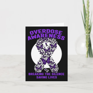 Overdose Awareness Purple Ribbon Drug Addiction 10 Card