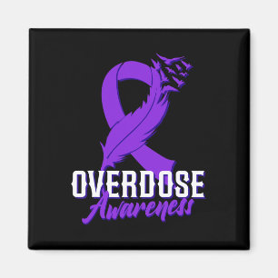 Overdose Awareness Purple Ribbon Drug Addiction 10 Magnet