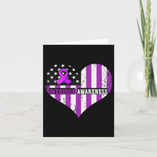 Overdose Awareness Purple Ribbon Drug Addiction 11 Card