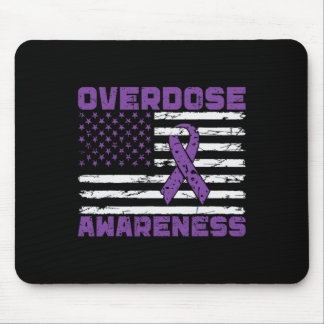 Overdose Awareness Purple Ribbon Drug Addiction 13 Mouse Pad