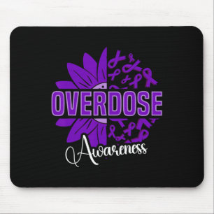 Overdose Awareness Purple Ribbon Drug Addiction 17 Mouse Pad
