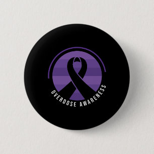 Overdose Awareness Purple Ribbon Drug Addiction 20 6 Cm Round Badge