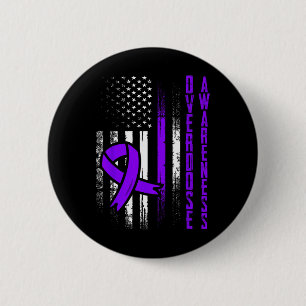 Overdose Awareness Purple Ribbon Drug Addiction 22 6 Cm Round Badge