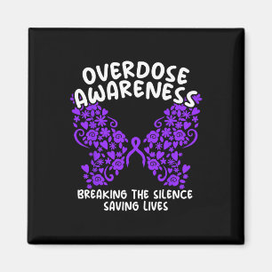 Overdose Awareness Purple Ribbon Drug Addiction 23 Magnet