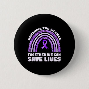 Overdose Awareness Purple Ribbon Drug Addiction 27 6 Cm Round Badge