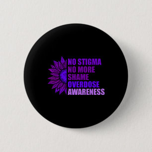 Overdose Awareness Purple Ribbon Drug Addiction 3  6 Cm Round Badge