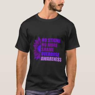 Overdose Awareness Purple Ribbon Drug Addiction 3  T-Shirt