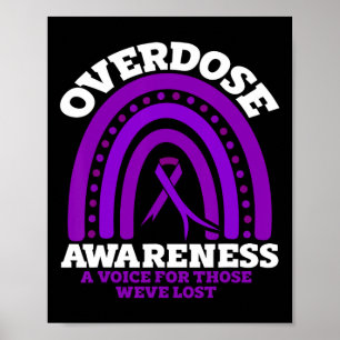 Overdose Awareness Purple Ribbon Drug Addiction 42 Poster